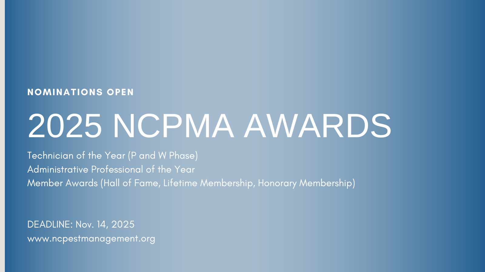 NCPMA 2025 Award Nominations Open